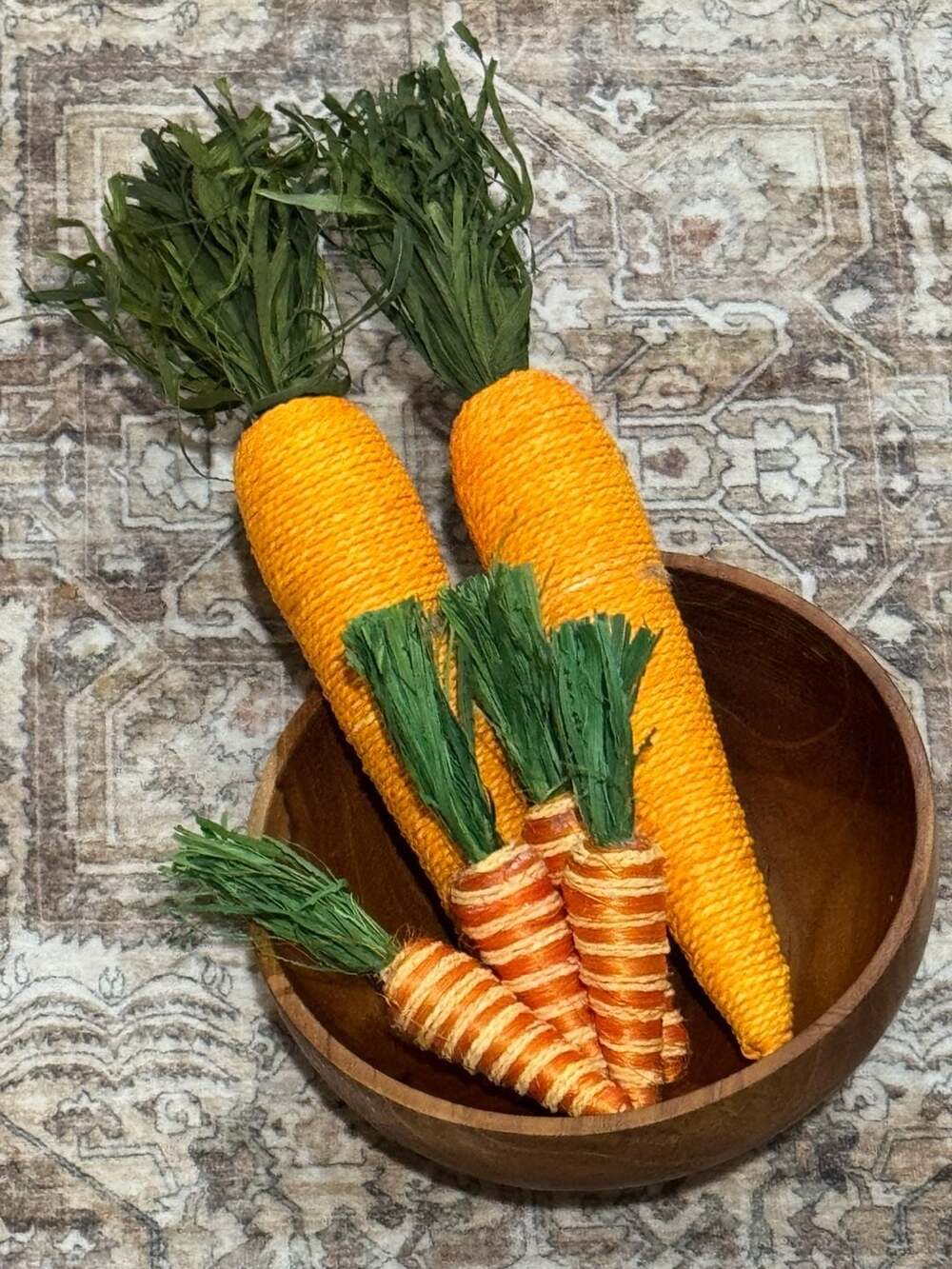 Set of 5 Orange Rope &
Jute Easter Spring Decorative Carrots Bowl Filler